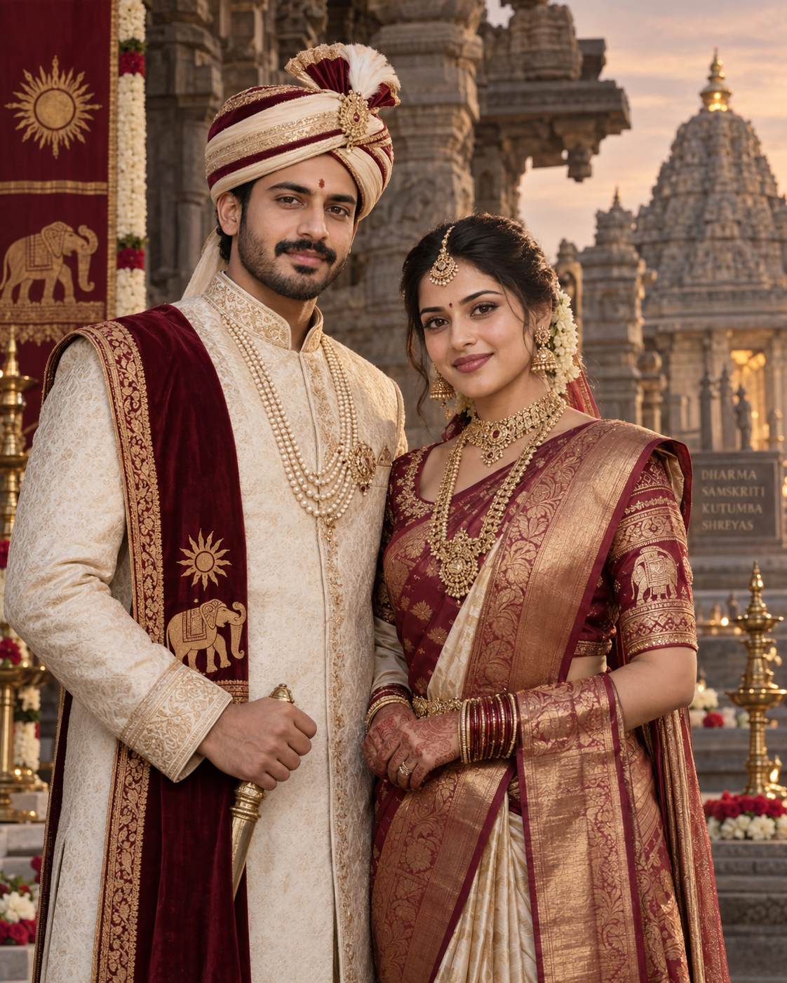 A Kalinga couple at their temple wedding