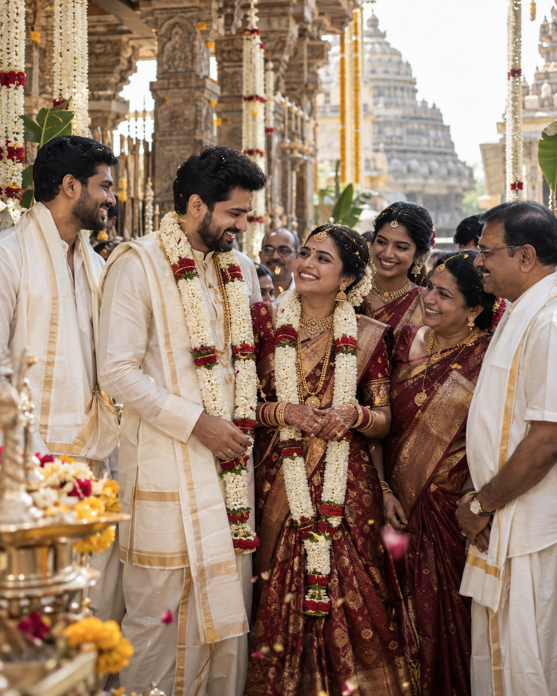 Two families together at a Kalinga temple wedding